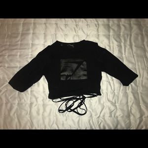 Limited Edition Blackout Long Sleeve Crop Top